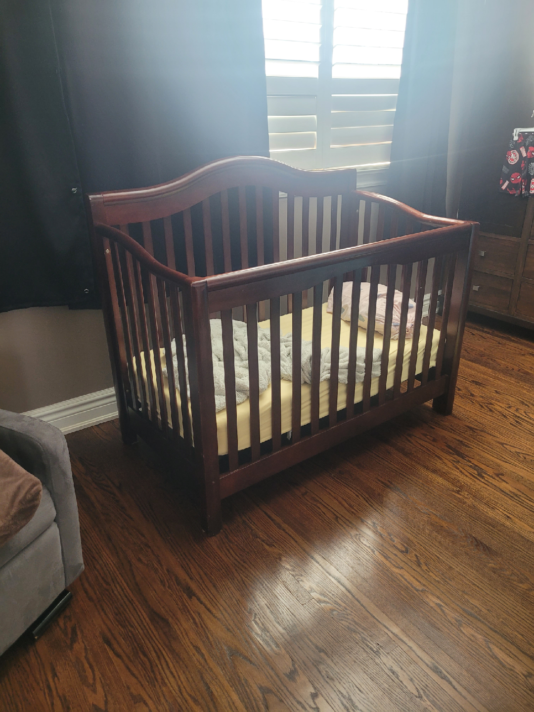 Dark Wood Baby Crib