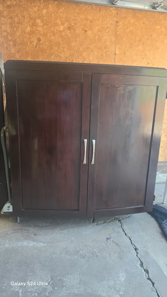 Dark Brown Cabinet with Drawers thumbnail