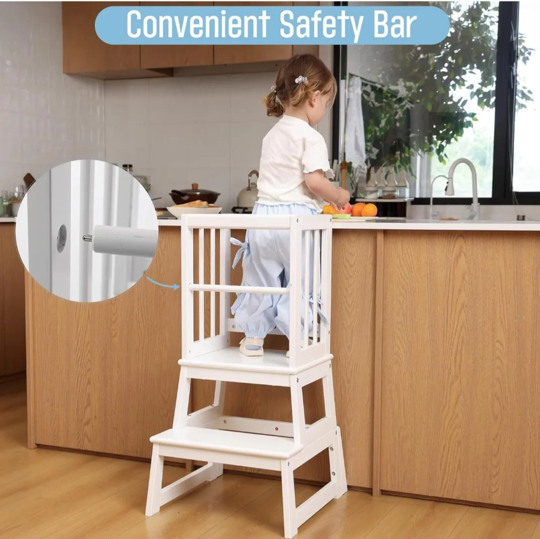 Guidecraft Kitchen Helper Stool - White image indicator(3)