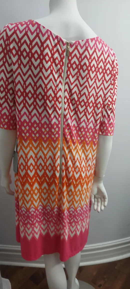 NEW - Eliza J Dress - Orange, Pink, White Pattern image indicator(9)