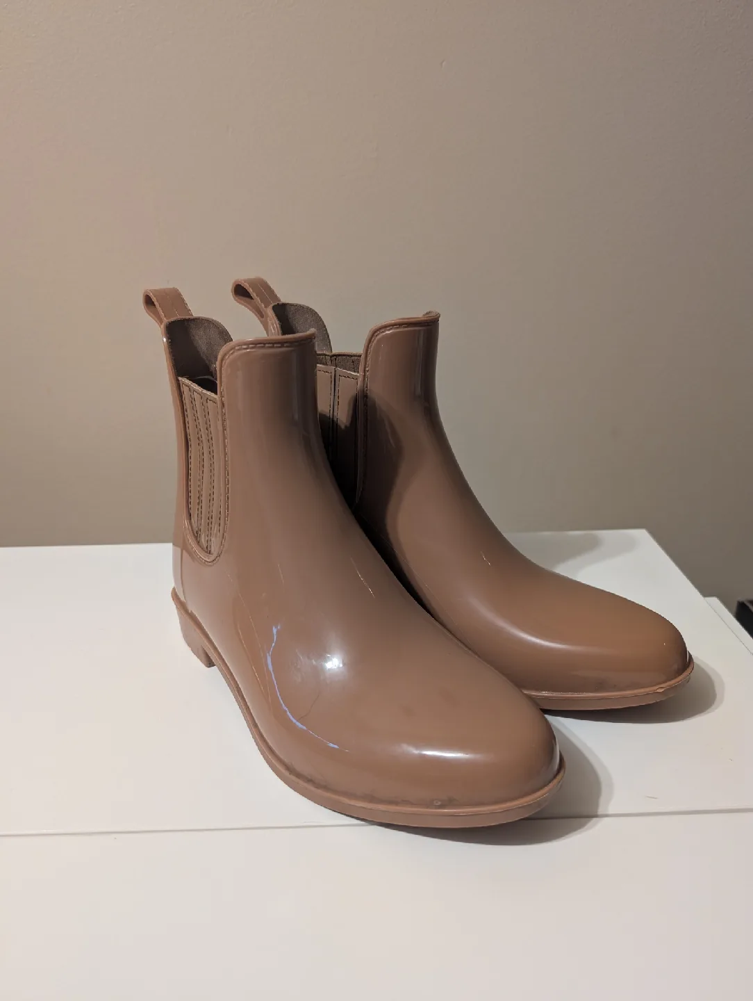 Brown Chelsea Rain Boots - Size 7 thumbnail