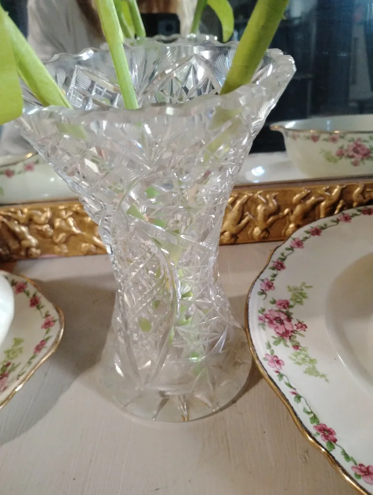 Waterford pinwheel crystal vase thumbnail