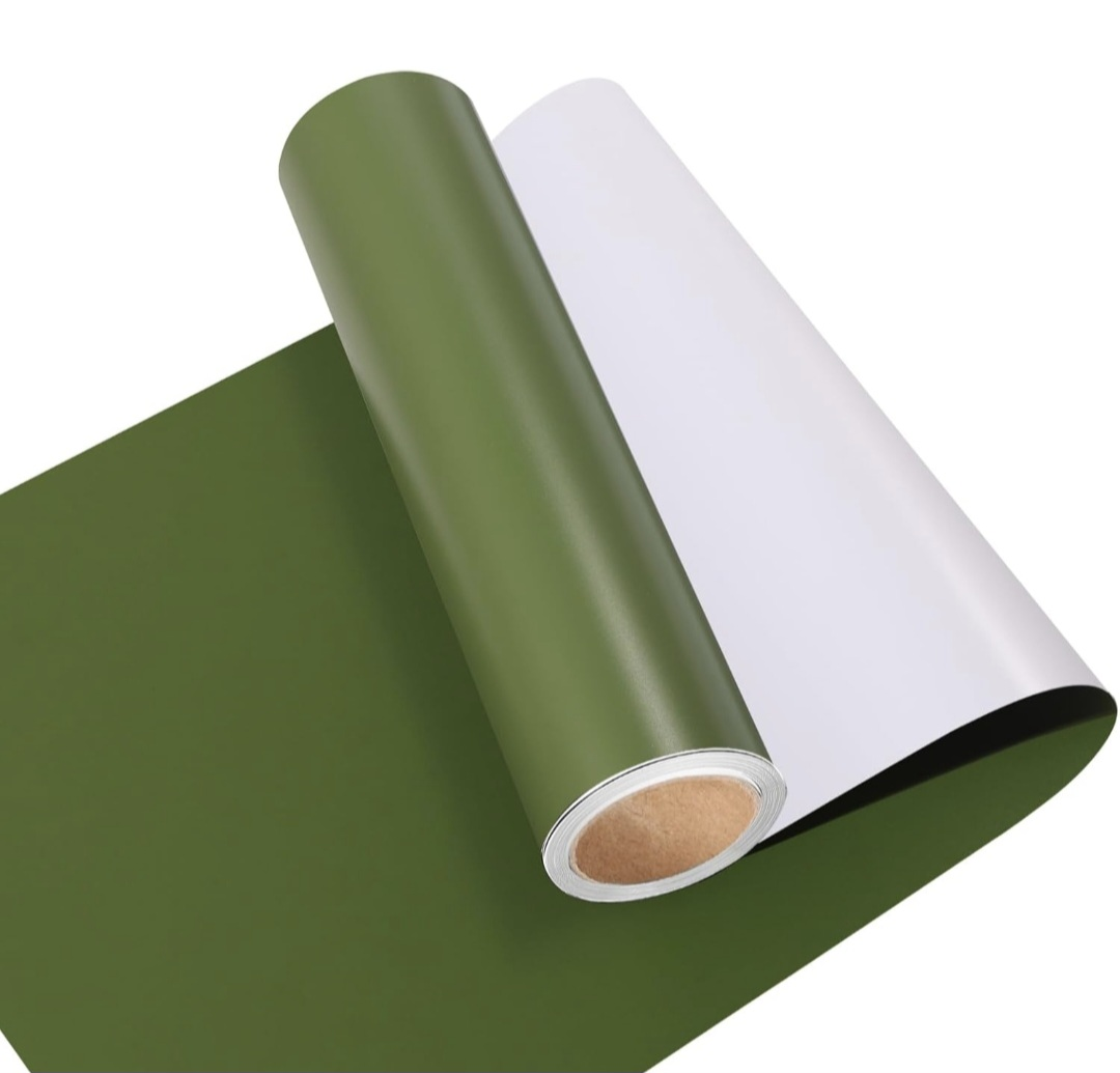 Olive Green Vinyl PERMANENT Adhesive Craft Vinyl 12"x8ft
