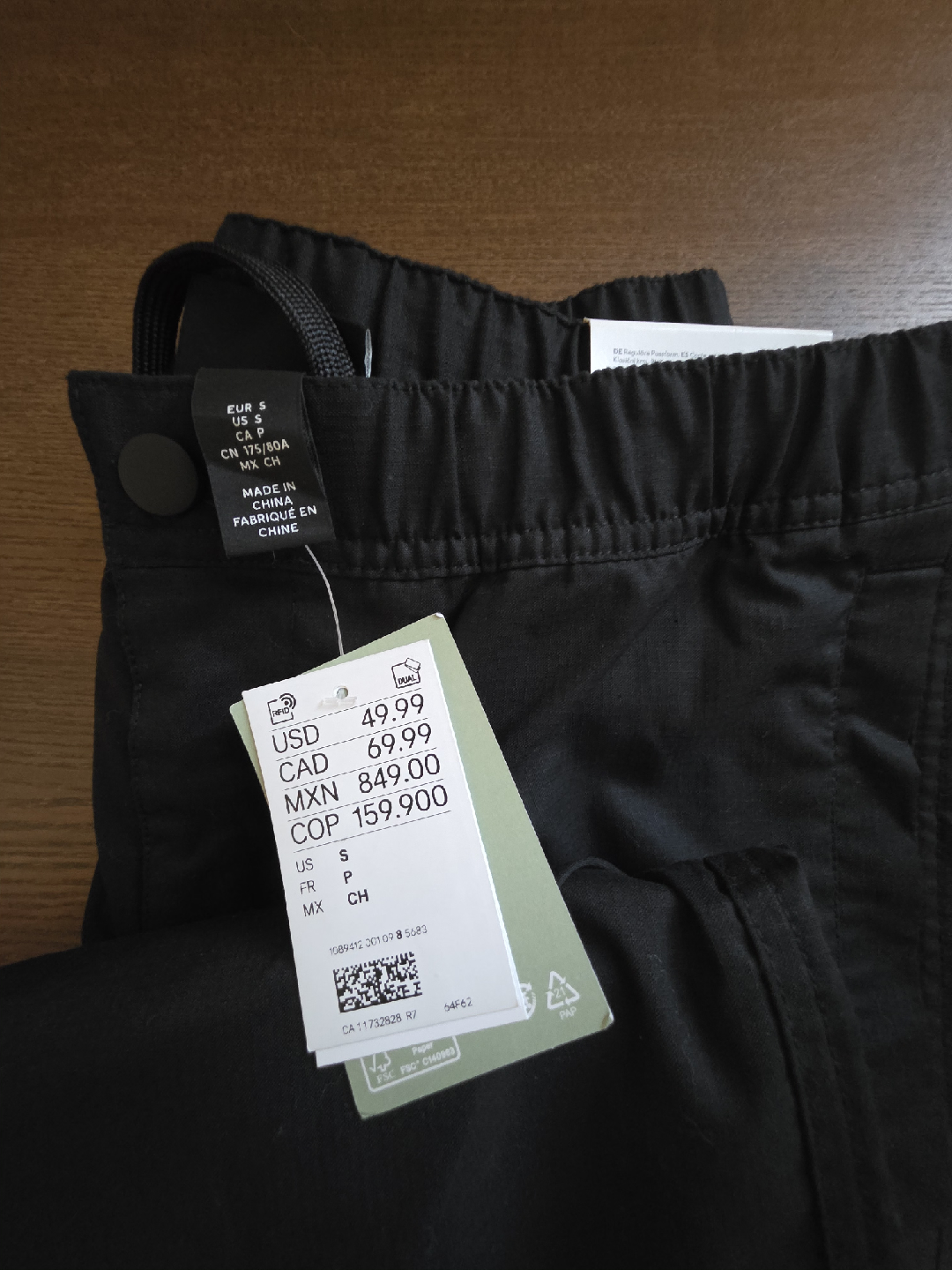 H&M Black Regular Fit Pants - Size S - photo 2