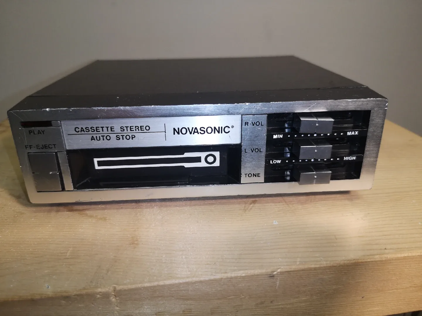 🎶Retro Car Stereo Deck ~ Novasonic 708 ~ Vintage Cassette Player image indicator(7)