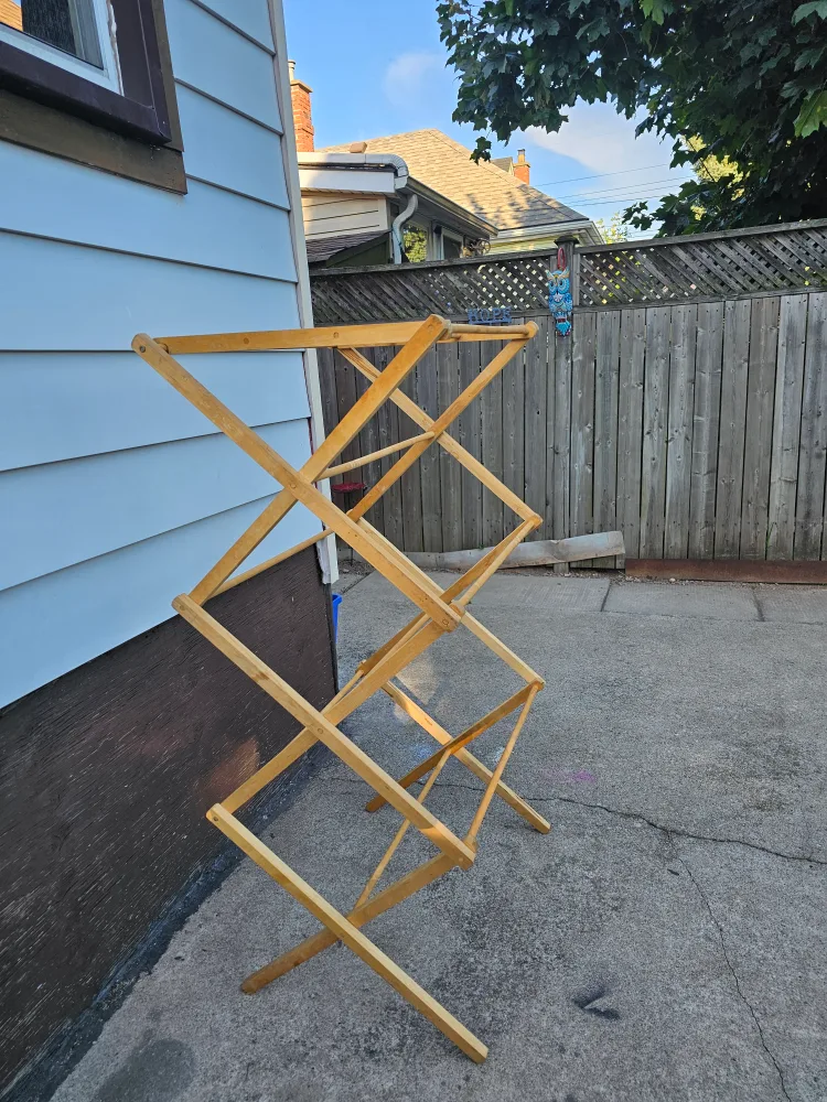 Wooden Clothes Drying Rack thumbnail