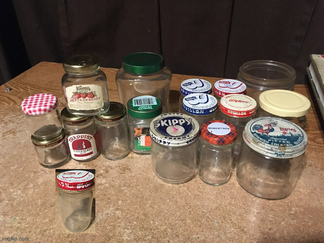 LOT OF 17 Vintage Glass Jars - Taster's Choice, Trappist, Skippy