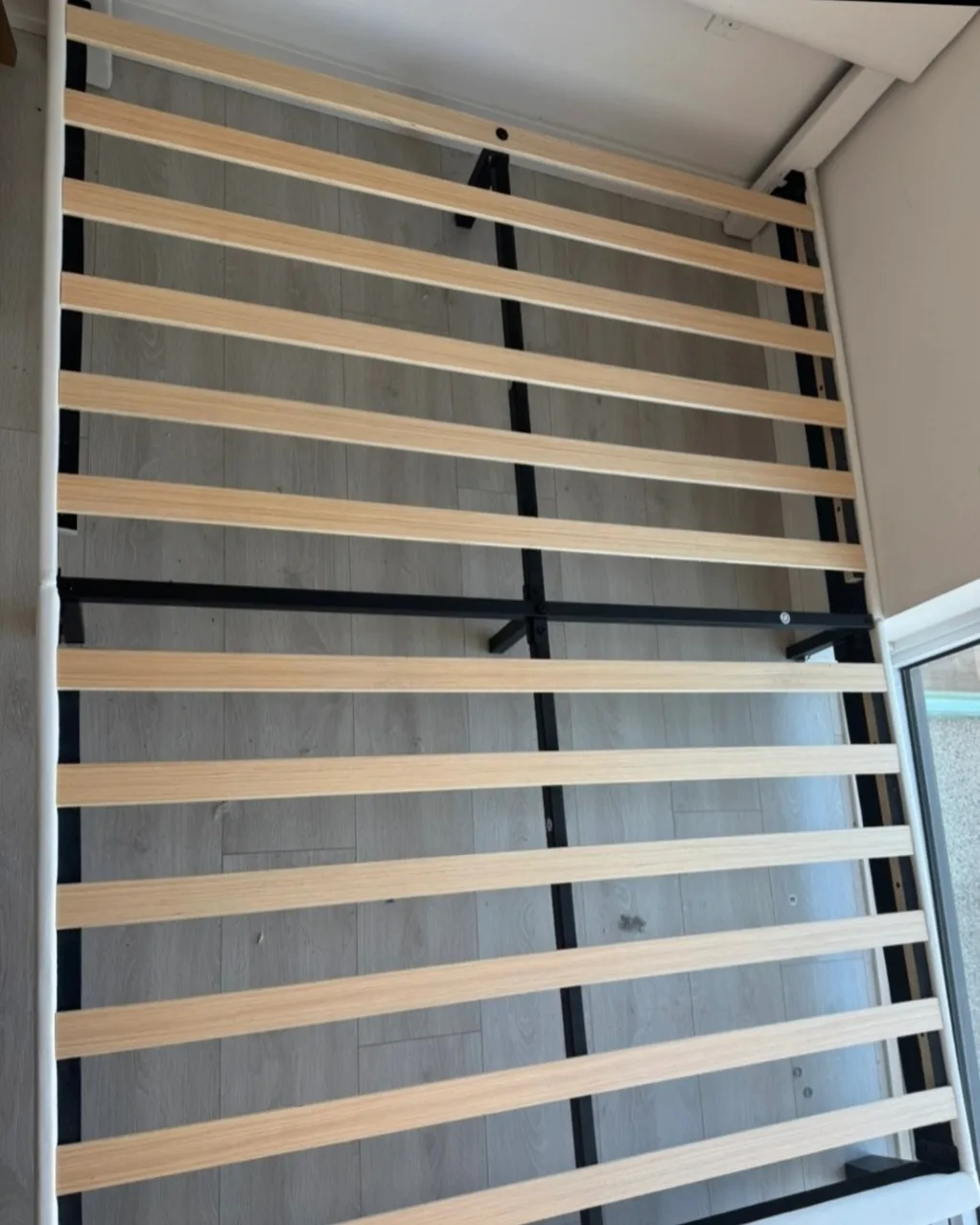 Queen Size White Upholstered Platform Bed Frame image indicator(2)