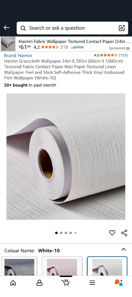 2xHaimin Grasscloth Wallpaper - White-10 thumbnail