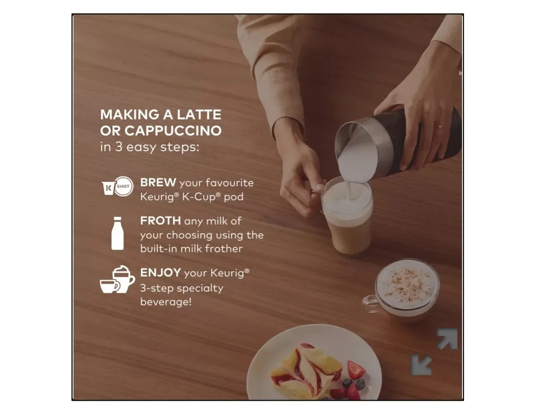 Keurig K-Cafe Essentials Single Serve Coffee Maker Milk Frother image indicator(8)