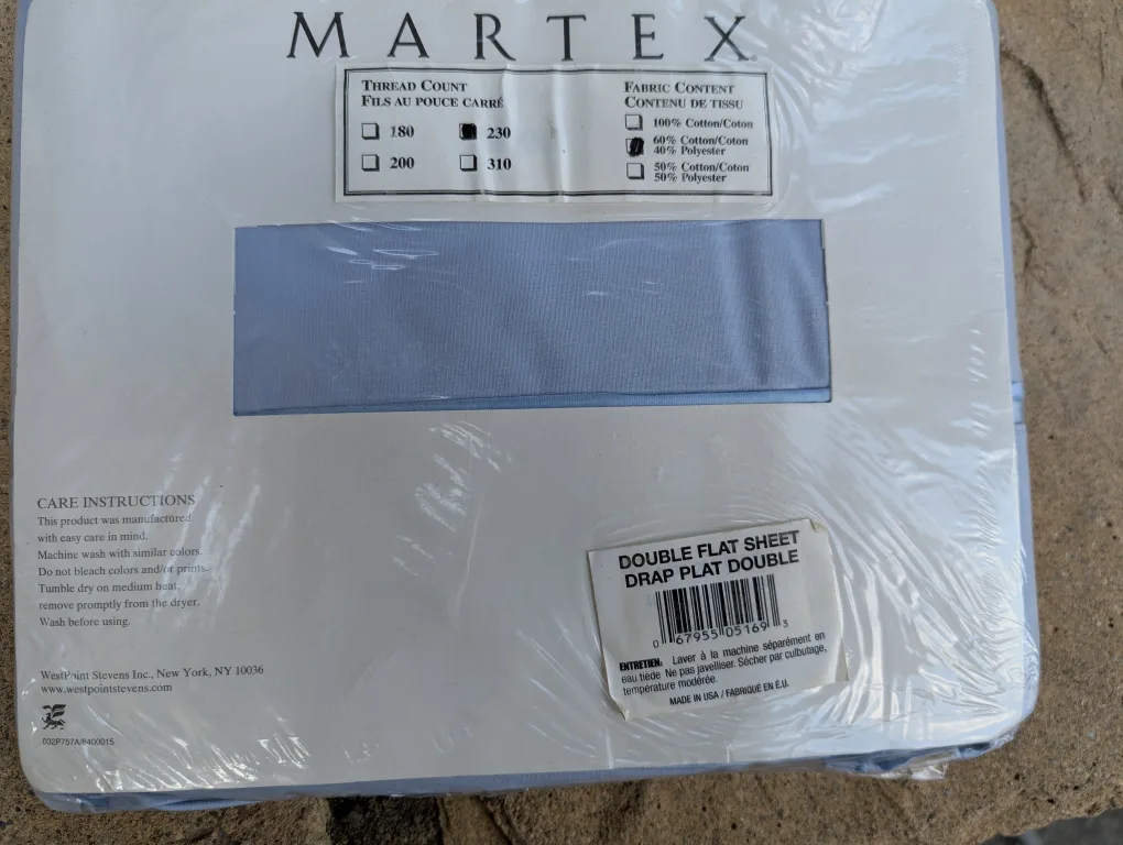 Martex Double Flat Sheet - Blue thumbnail