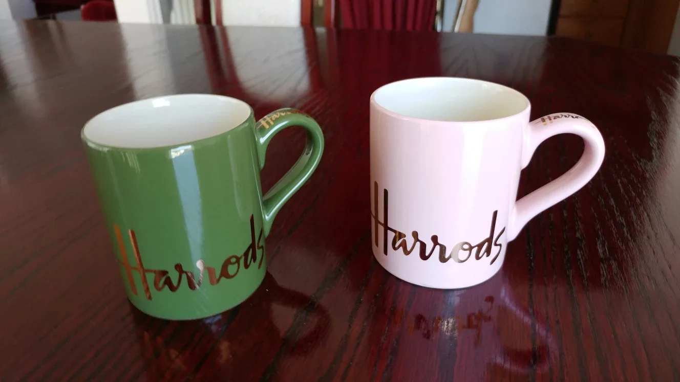 Harrods Mugs - Pink & Green thumbnail