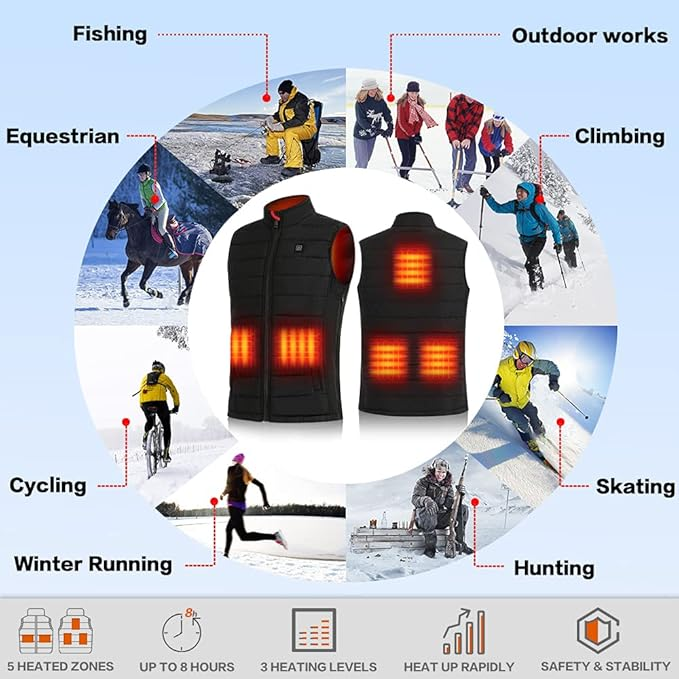 Heated Vest for Men and Women with Battery Pack Rechargeable - photo 5