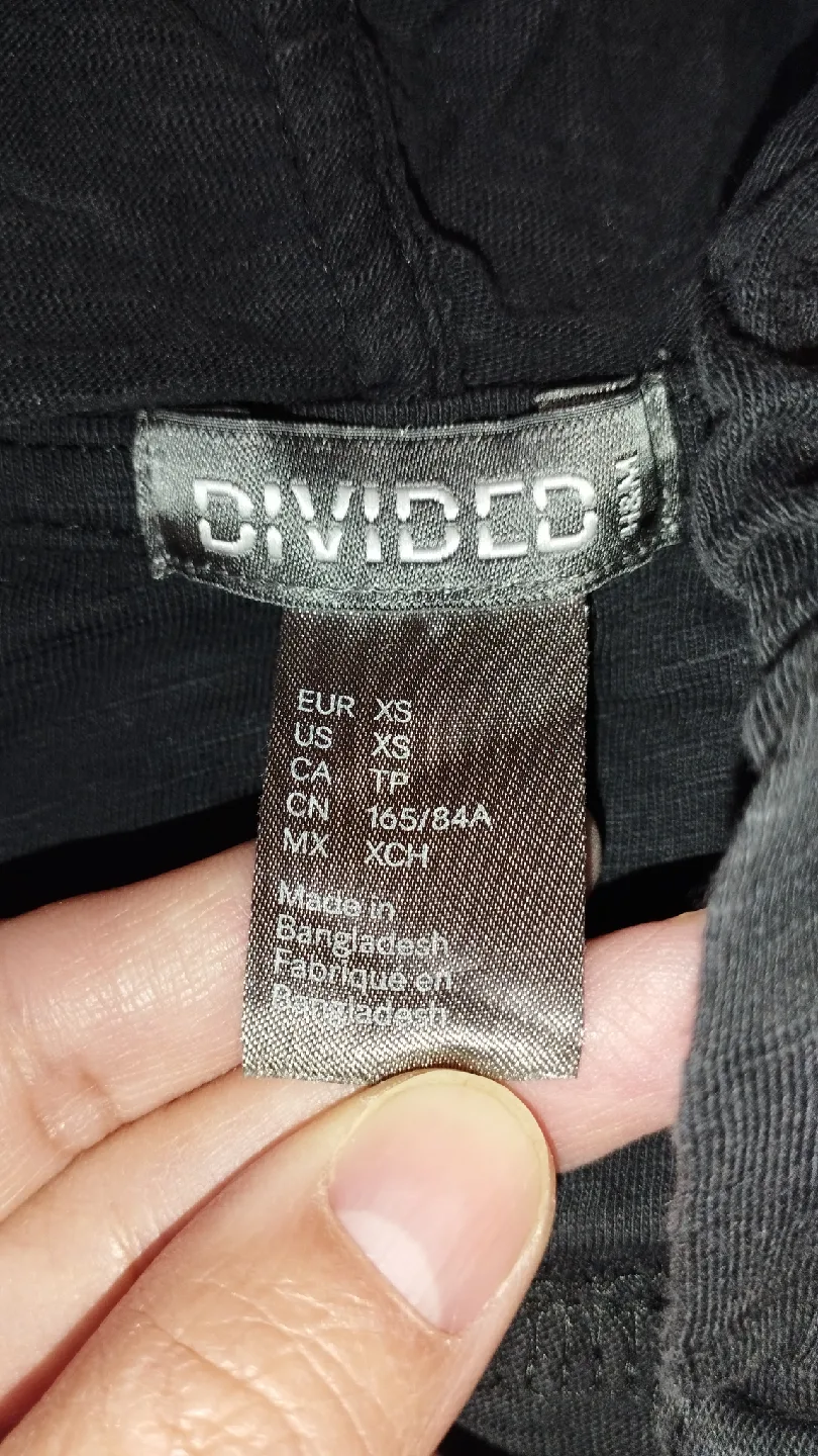 Divided H&M Black Hooded Shirt - Size XS thumbnail