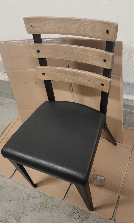Wood and Black Metal Kitchen Chair
