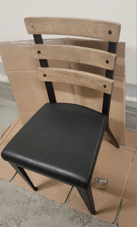 Wood and Black Metal Kitchen Chair thumbnail