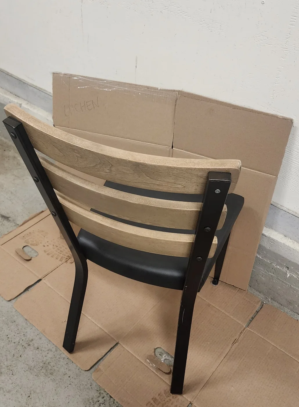 Wood and Black Metal Kitchen Chair image indicator(3)