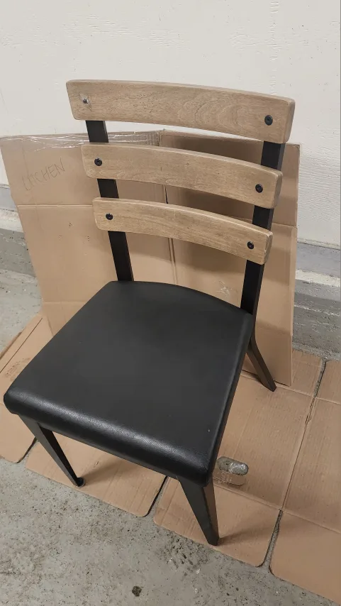 Wood and Black Metal Kitchen Chair image indicator(4)