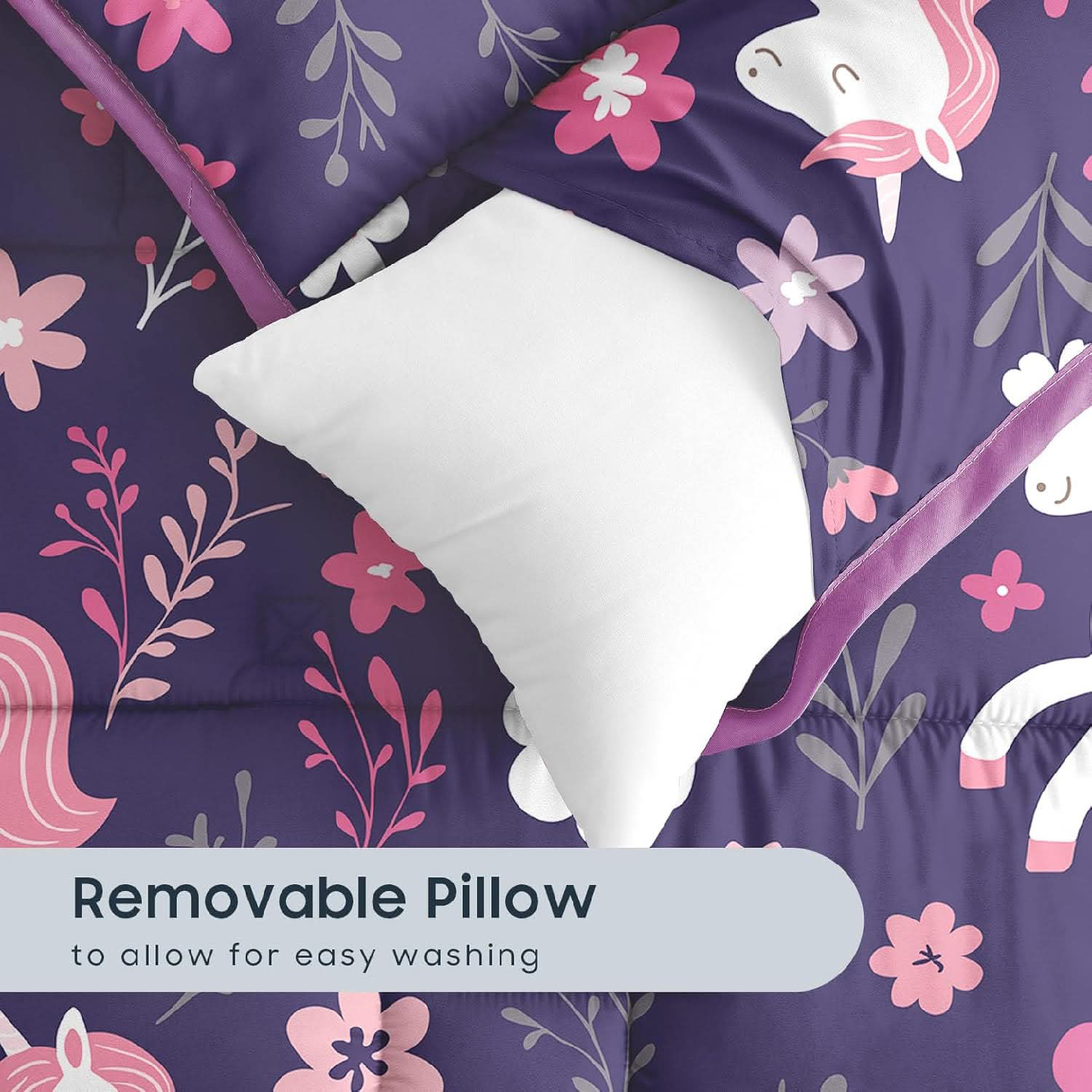 New~Cot Nap Mat W/Pillow & Blanket,Unicorn - photo 2