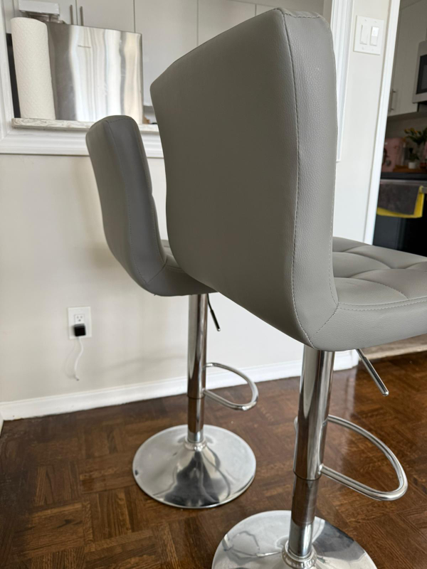 Set of 2 Grey Swivel Bar Stools - photo 4