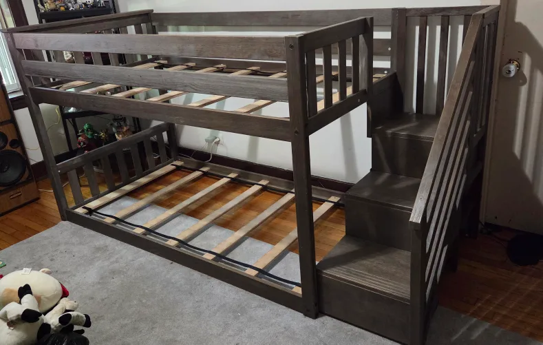 Maxwood Furniture Low double twin Bunk Bed with Stairs image indicator(8)