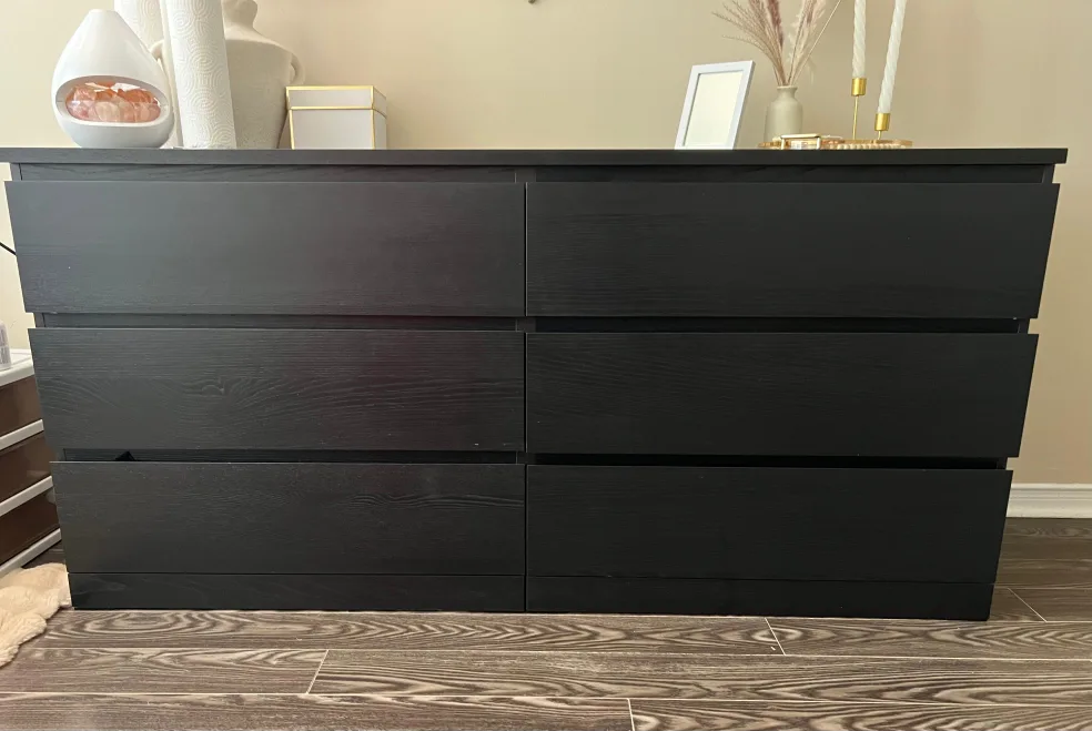 IKEA Hemnes Black-Brown 6-Drawer Dresser image indicator(2)