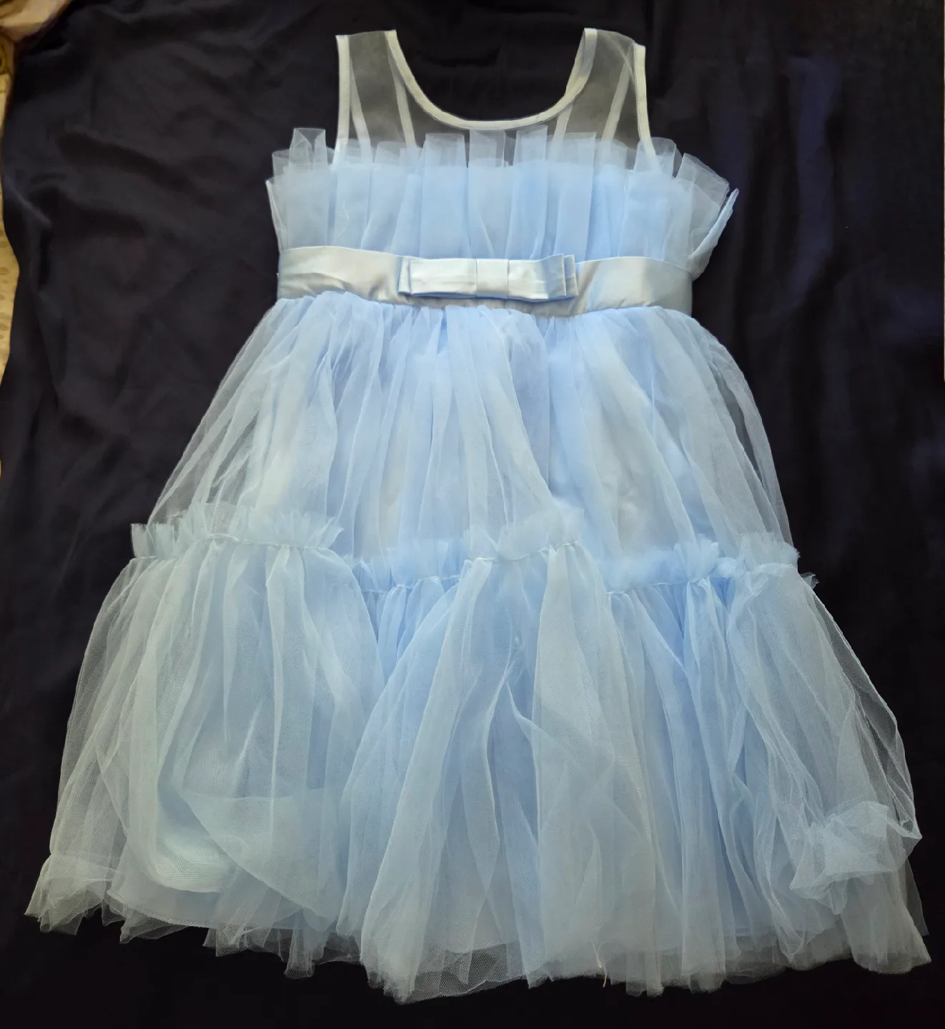 Blue Tulle Dress with Ribbon thumbnail