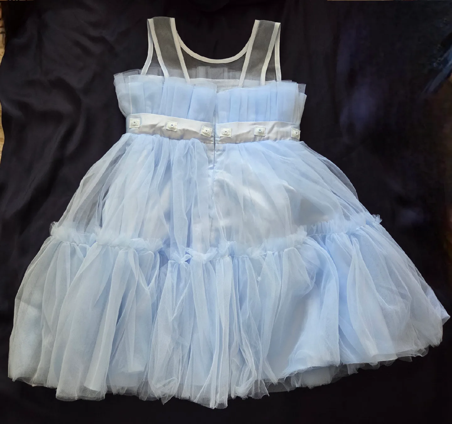 Blue Tulle Dress with Ribbon image indicator(2)
