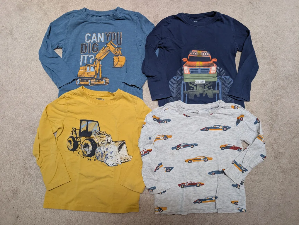 Anko Size 4T Toddler Long Sleeve Shirts - Set of 4 thumbnail
