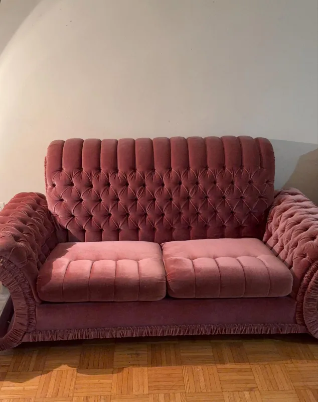 2 seat velvet sofa thumbnail