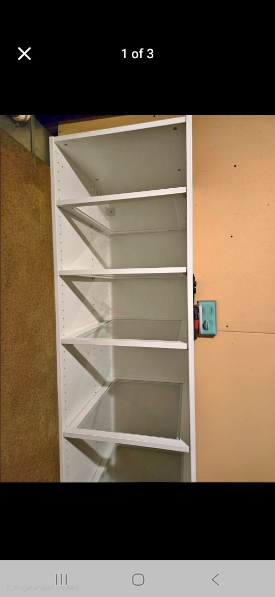 7.5 Foot tall Storage unit w/ 5 Glass Shelves
