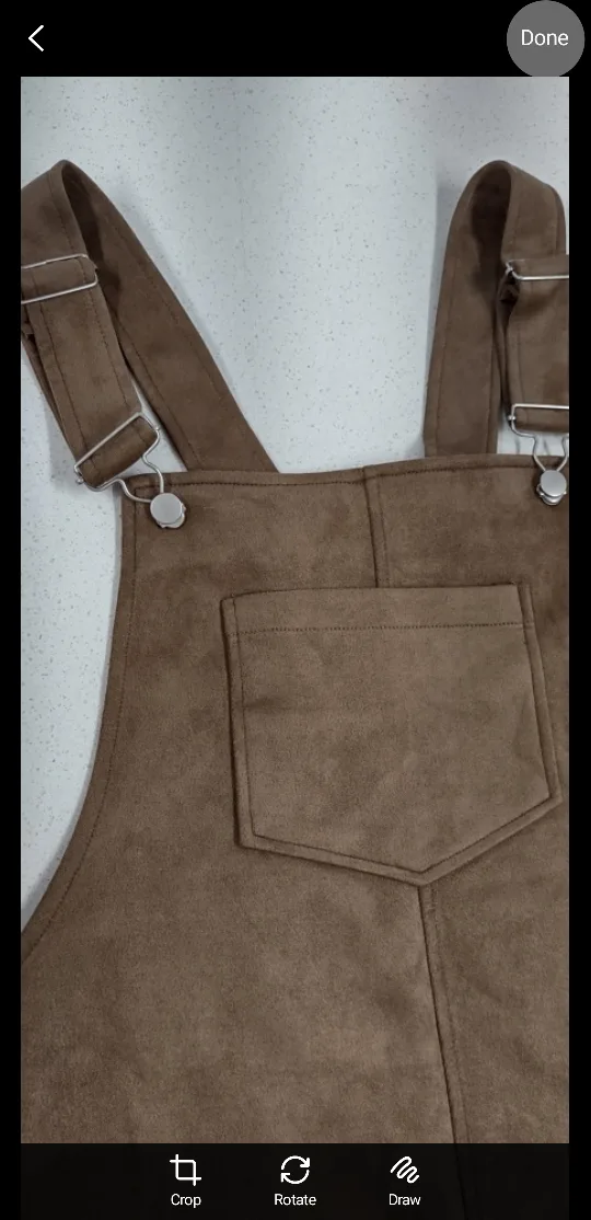 (NEW) Ardene Suede Brown Jumper Dress - Size L image indicator(2)