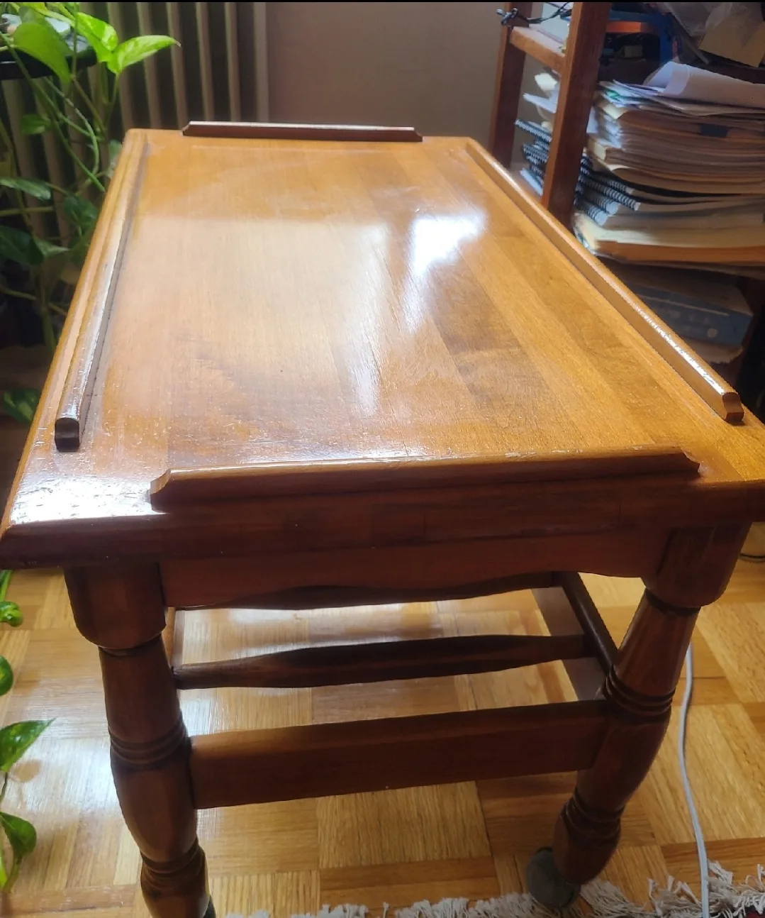 Wooden Side Table on wheels🥕 thumbnail