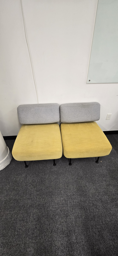 Two-Seater Lounge Chair - Gray & Yellow