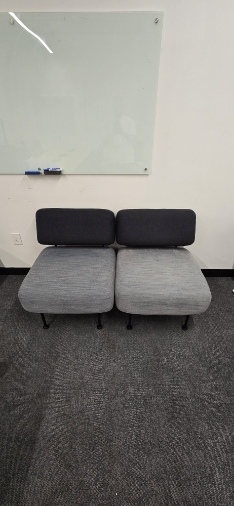 Two-Seater Lounge Chair - Gray & Yellow - photo 2