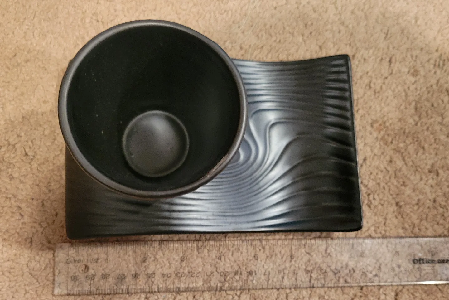 Black Ceramic Cup and Plate Set image indicator(3)