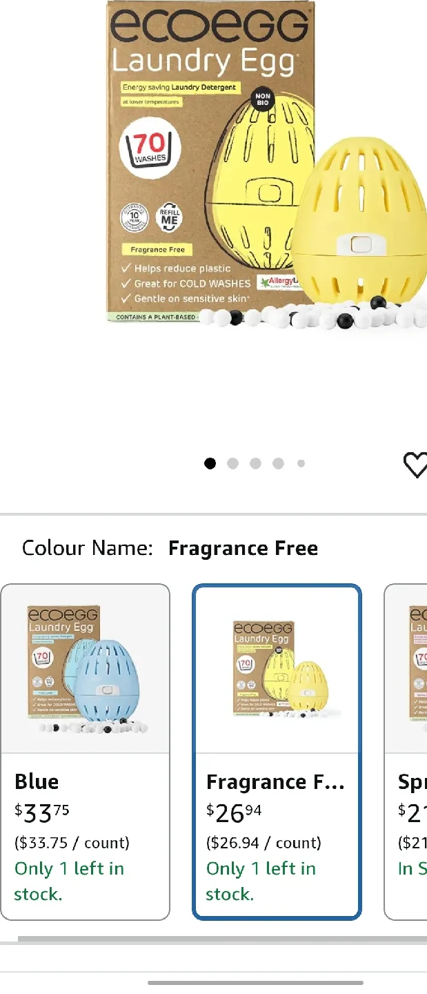 Ecoegg Laundry Egg Refill Pellets, Fragrance Free image indicator(2)