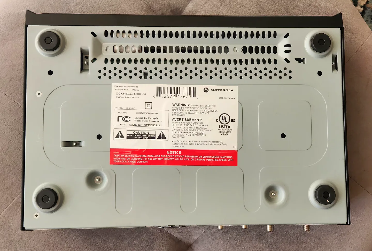 Motorola HD Dual Tuner DVR Set Up Box (DCX3400-M) image indicator(9)