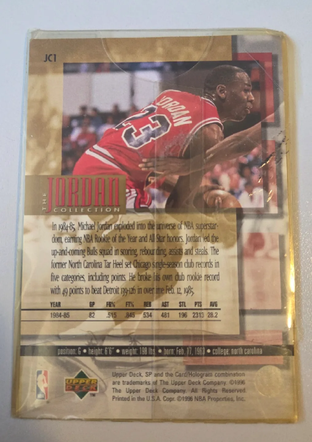 1996 Michael Jordan NBA Rookie of the Year Card image indicator(2)