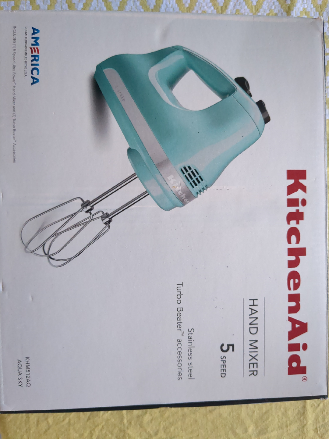 BNIB KitchenAid 5-Speed Baking Hand Mixer - Aqua Sky