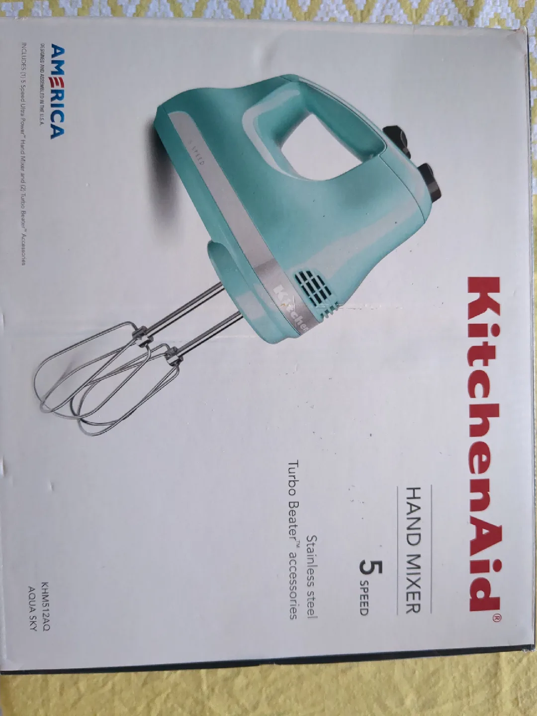 BNIB KitchenAid 5-Speed Baking Hand Mixer - Aqua Sky thumbnail
