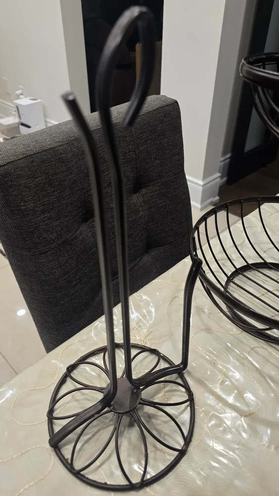 Two-Tier Metal Fruit Basket and paper towel holder $10 for both