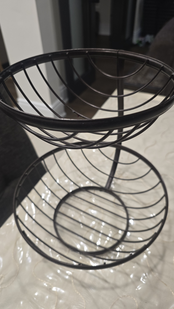 Two-Tier Metal Fruit Basket and paper towel holder $10 for both - photo 2