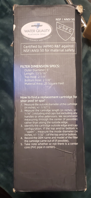 POOLPURE PLFPRB25-IN Pool & Spa Filter Cartridge - New - photo 3