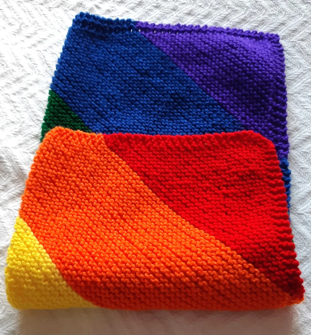 handmade baby blanket - rainbow colours thumbnail
