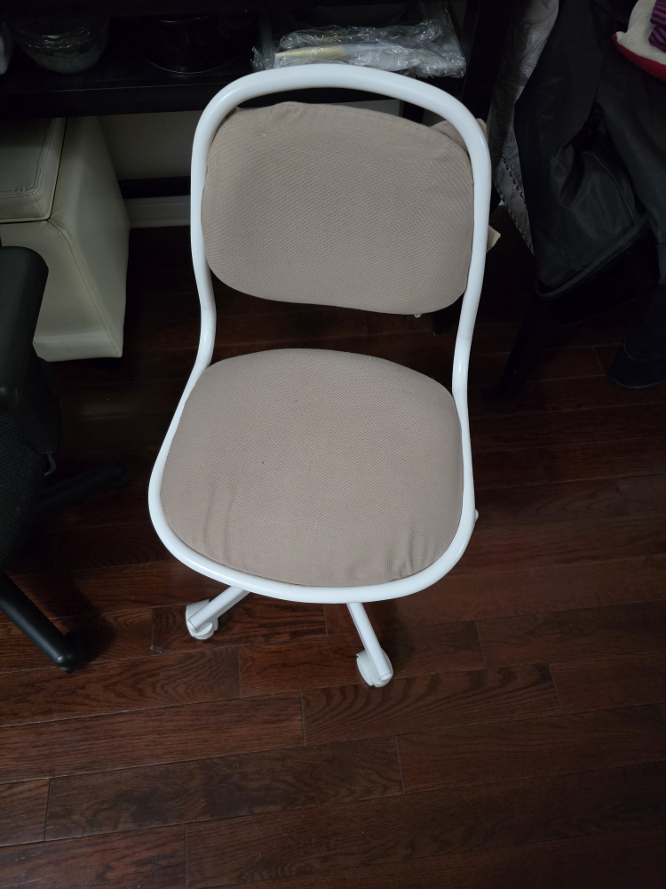 White & Beige Desk Chair