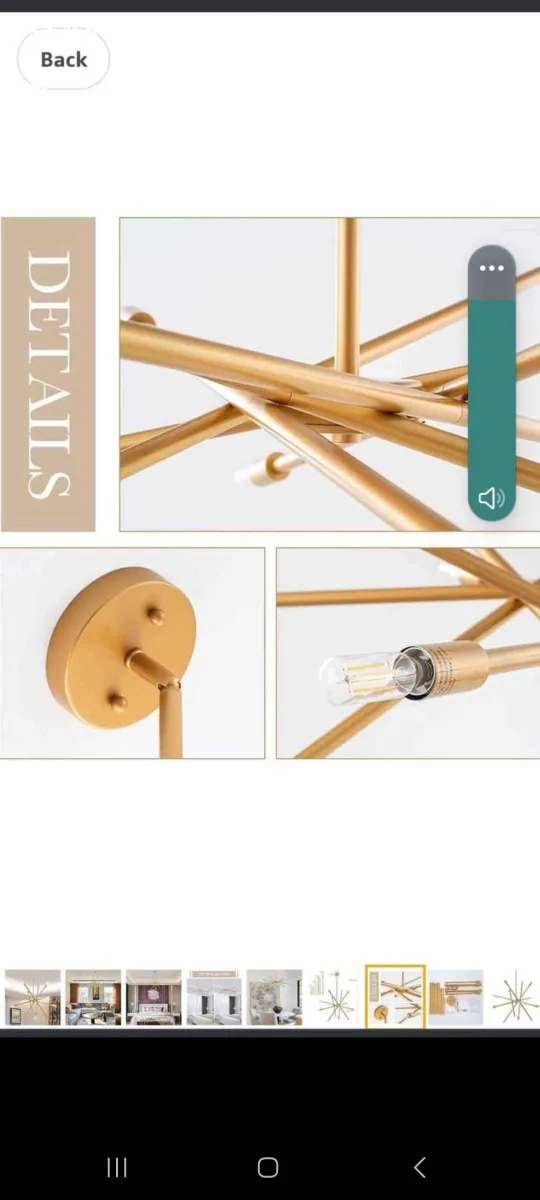 Gold Sputnik Chandelier brand new in box image indicator(2)