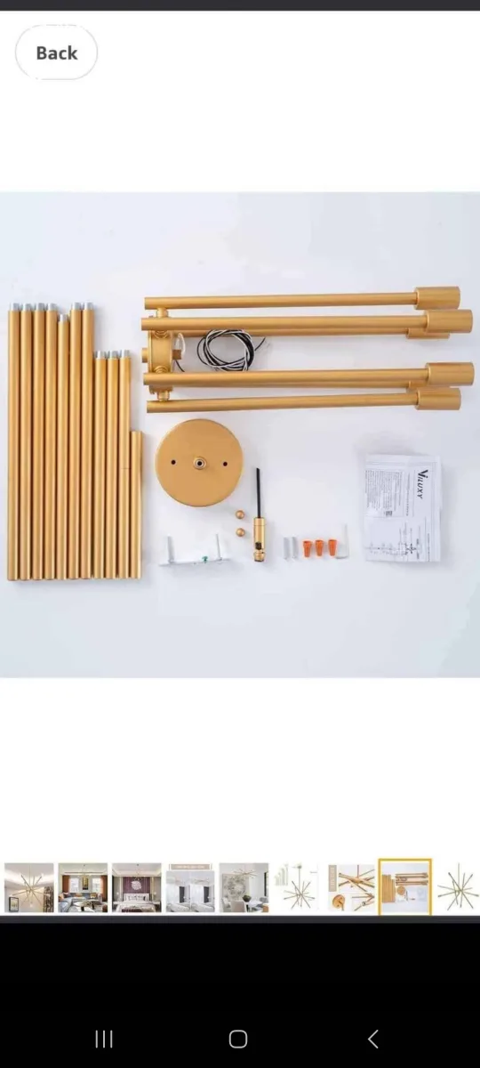 Gold Sputnik Chandelier brand new in box image indicator(3)