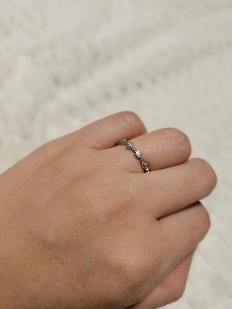 Elegant Sterling Silver Ring size 5 thumbnail