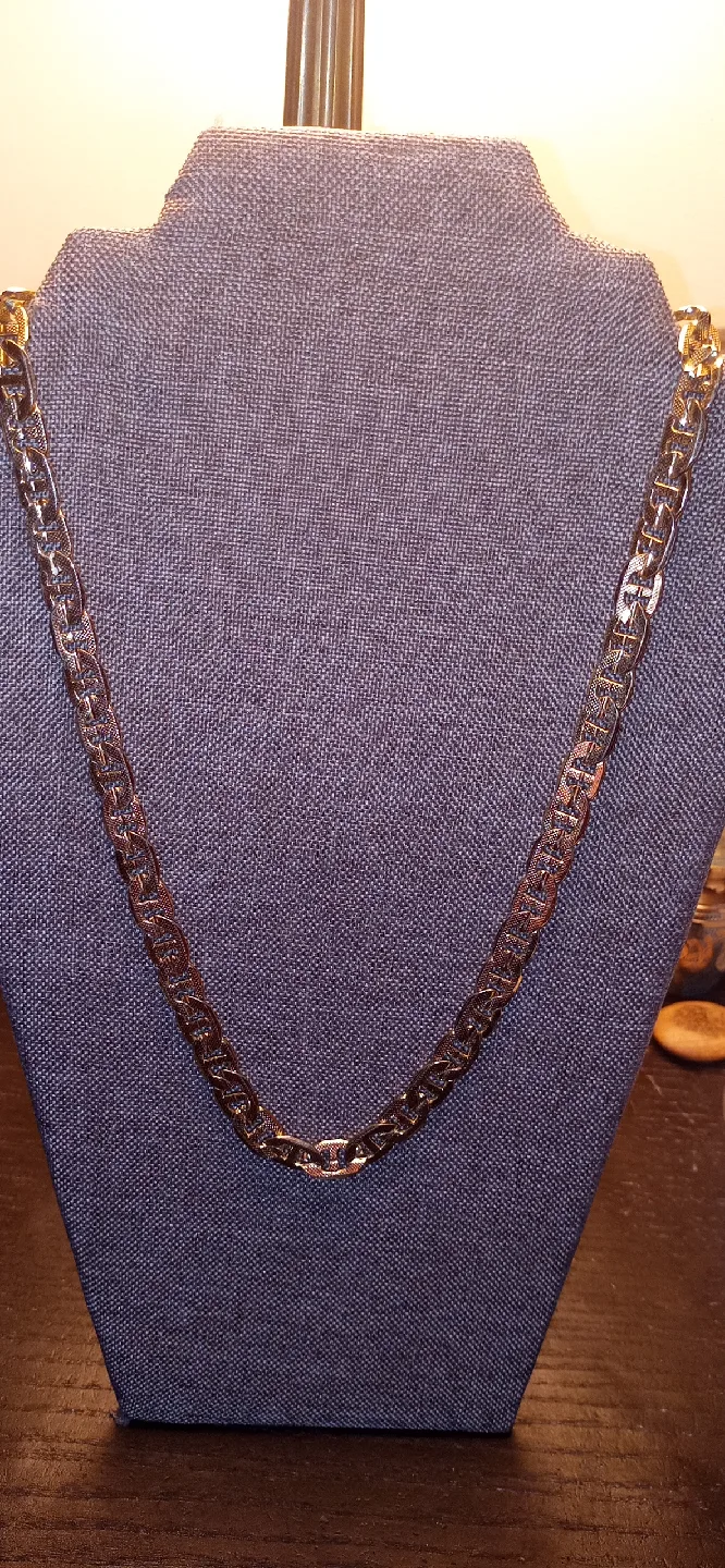 Gold link Chain Necklace, 24 inches thumbnail